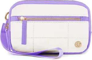 Wristlet Wallets for Women Nylon Quilted Wallet with 3 Zipper Purse for Travel Credit Card Holder Phone Organizer