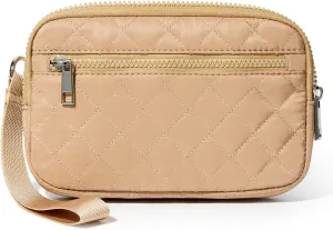 Wristlet Wallets Women RFID Card Holder 7.9" Phone Wallet Small Purse 3 Zipper Quilted Nylon Clutch Bag Daily Travel