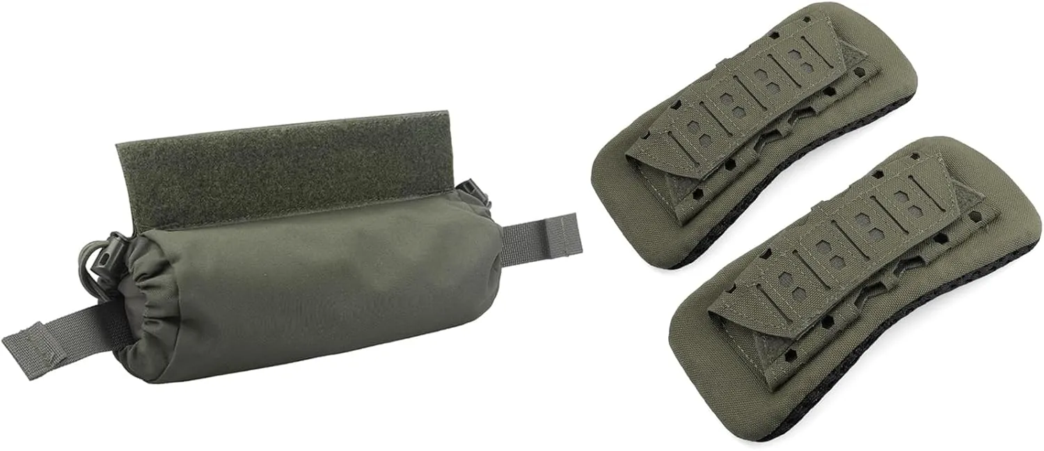 WYNEX Tactical First Aid Drop Dump Pouch, 2 Pack Shoulder Strap Pad for Vest Carrier, Medical Trauma Roll Up Drop Pouch Tactical Plate Shoulder Pads Vest Accessories