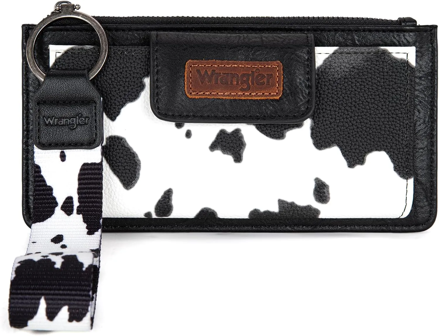 X Wrangler Cow Print Wallet for Women Ladies Female Card Cases & Money Organizers Wristlet with Wallet Large Clutch with Coin Purse Smooth Zipper and Rfid Lining