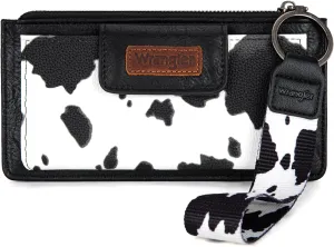 X Wrangler Cow Print Wallet for Women Ladies Female Card Cases & Money Organizers Wristlet with Wallet Large Clutch with Coin Purse Smooth Zipper and Rfid Lining
