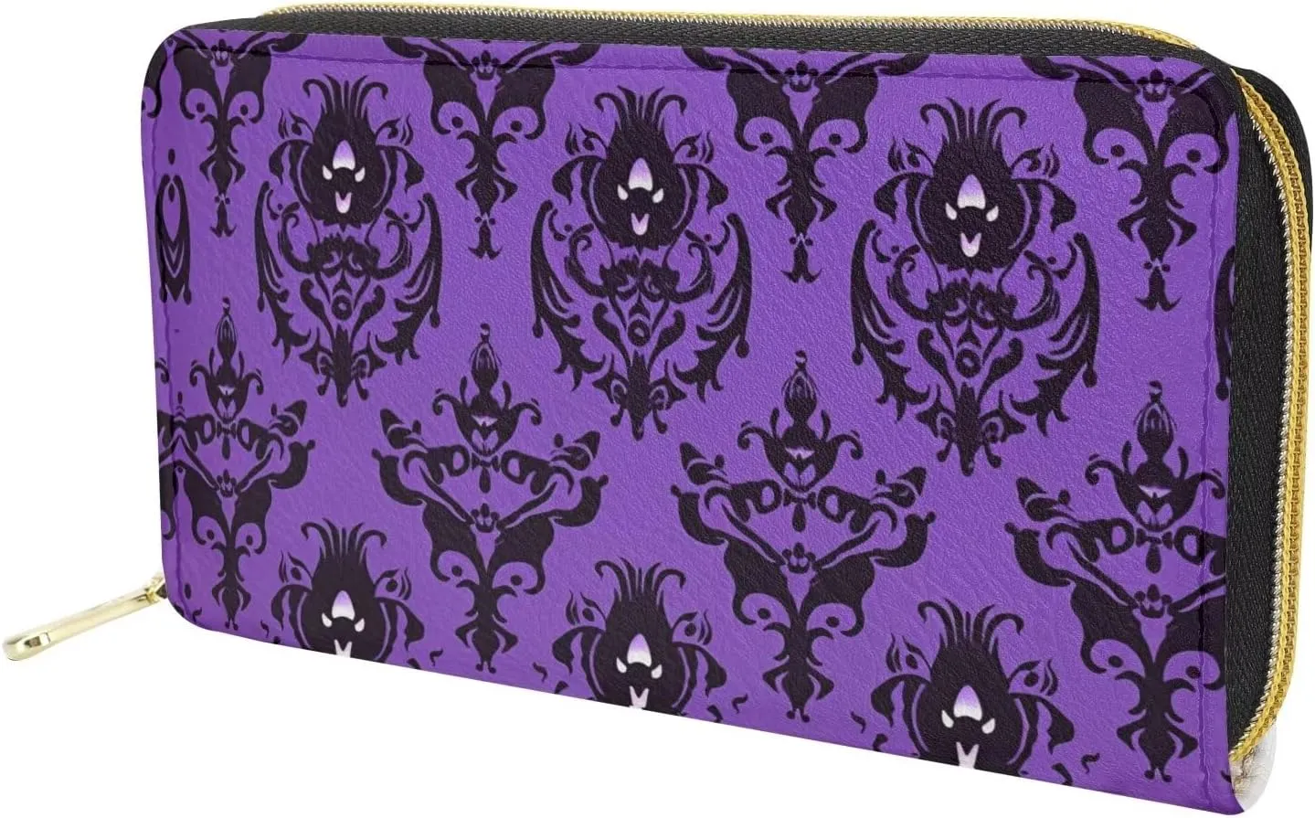 Xhuibop Halloween Haunted Mansion Wallet Clutch Purses for Women Holiday Gifts Long Wallets Zipper Around for Teen Girls Travel Money Bag Cash Storage Card Holder Coin Pocket