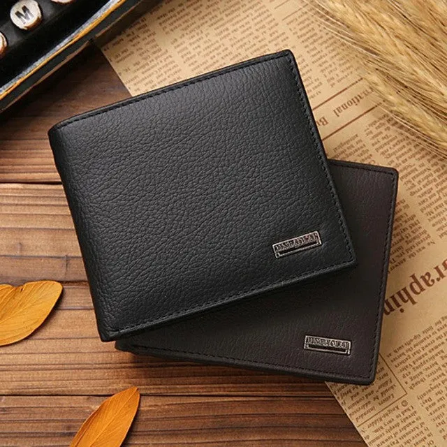 Xiniu Business man wallet Short Black Purse Slim Fold Flip Wallet Card Holder Leather