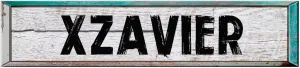 Xzavier 4"x18" Rectangle White Washed Weathered Painted Wood Look Novelty décor Composite Aluminum Beach Cottage Sign.