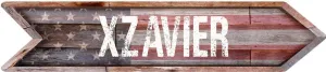 Xzavier American Flag Arrow Shaped Rustic Painted Wood Look Novelty décor Composite Aluminum Beach Cottage Sign.