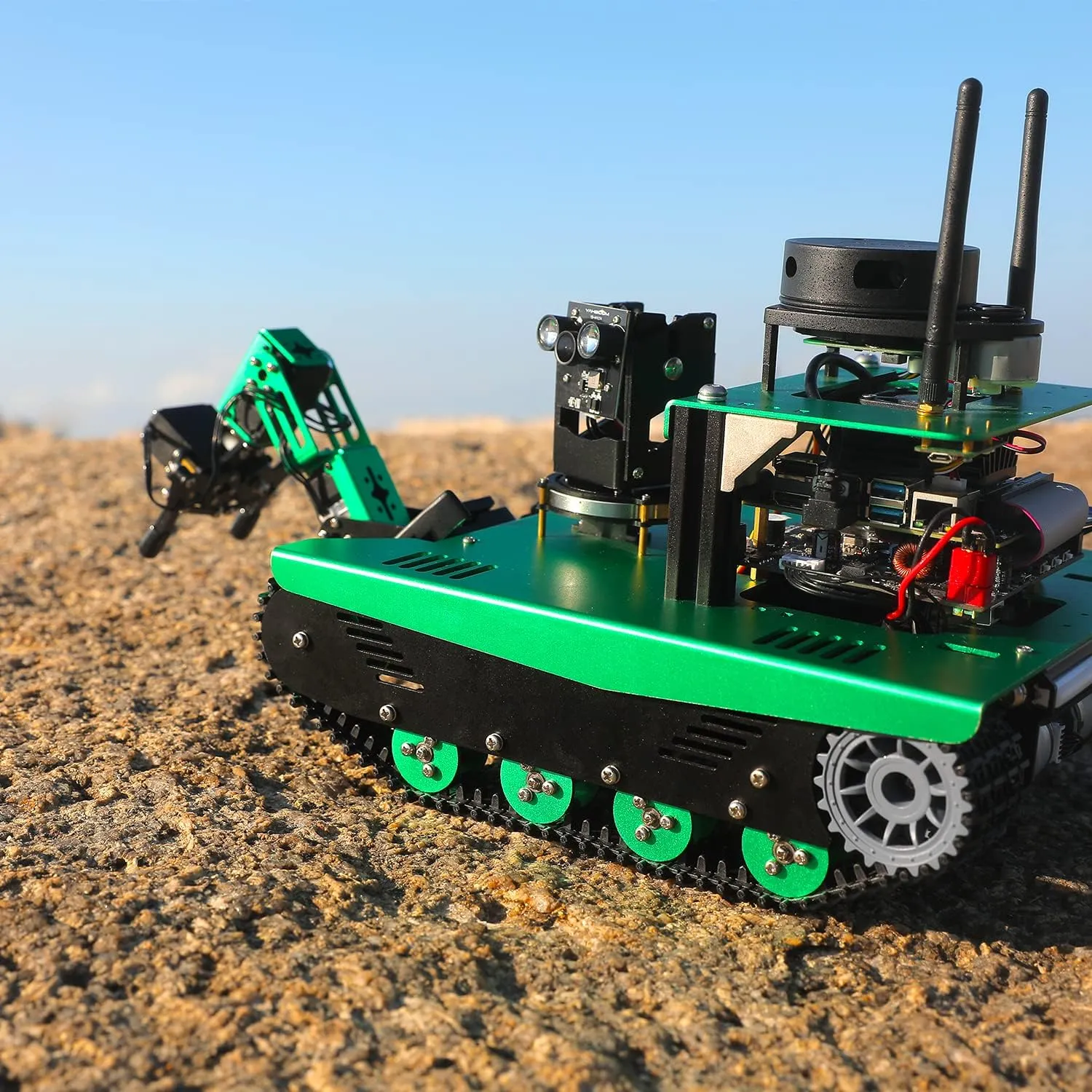 Yahboom AI Robot Tank Kit with Raspberry Pi 4B ROS Transbot with Somatosensory Depth Camera 3D Scanner ROS Robotics Coding 2D 3D Mapping Navigation Electronics Building Kit for Adult