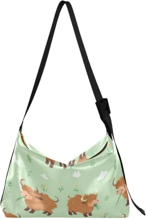 Yak Ox Crossbody Bag for Women Men with Adjustable Strap PU Leather Shoulder Hobo Purse Bag 20858079