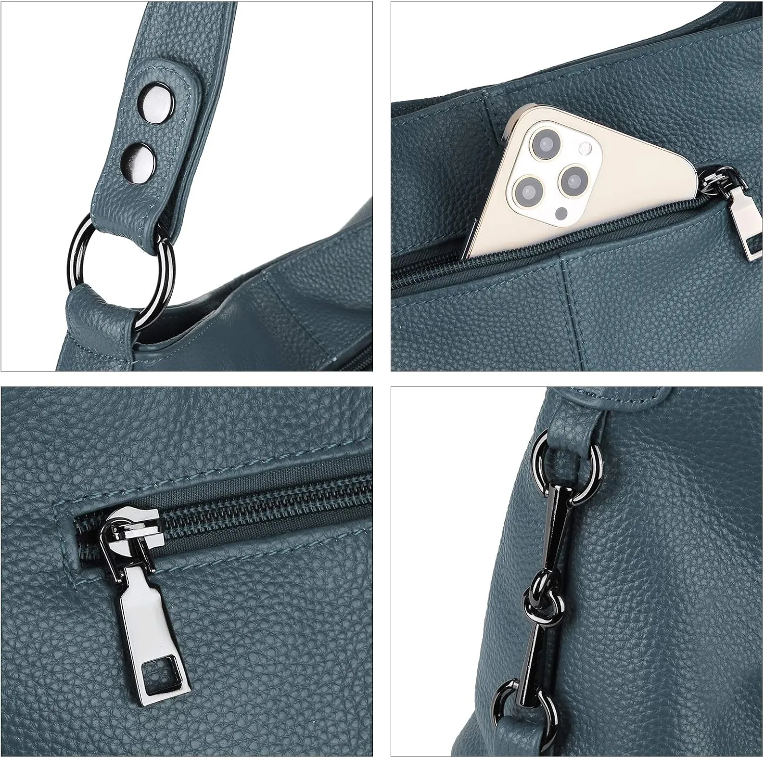 YALUXE Genuine Leather Shoulder Bags Stylish Hobo Handbags Purses Crossbody Bags for Women