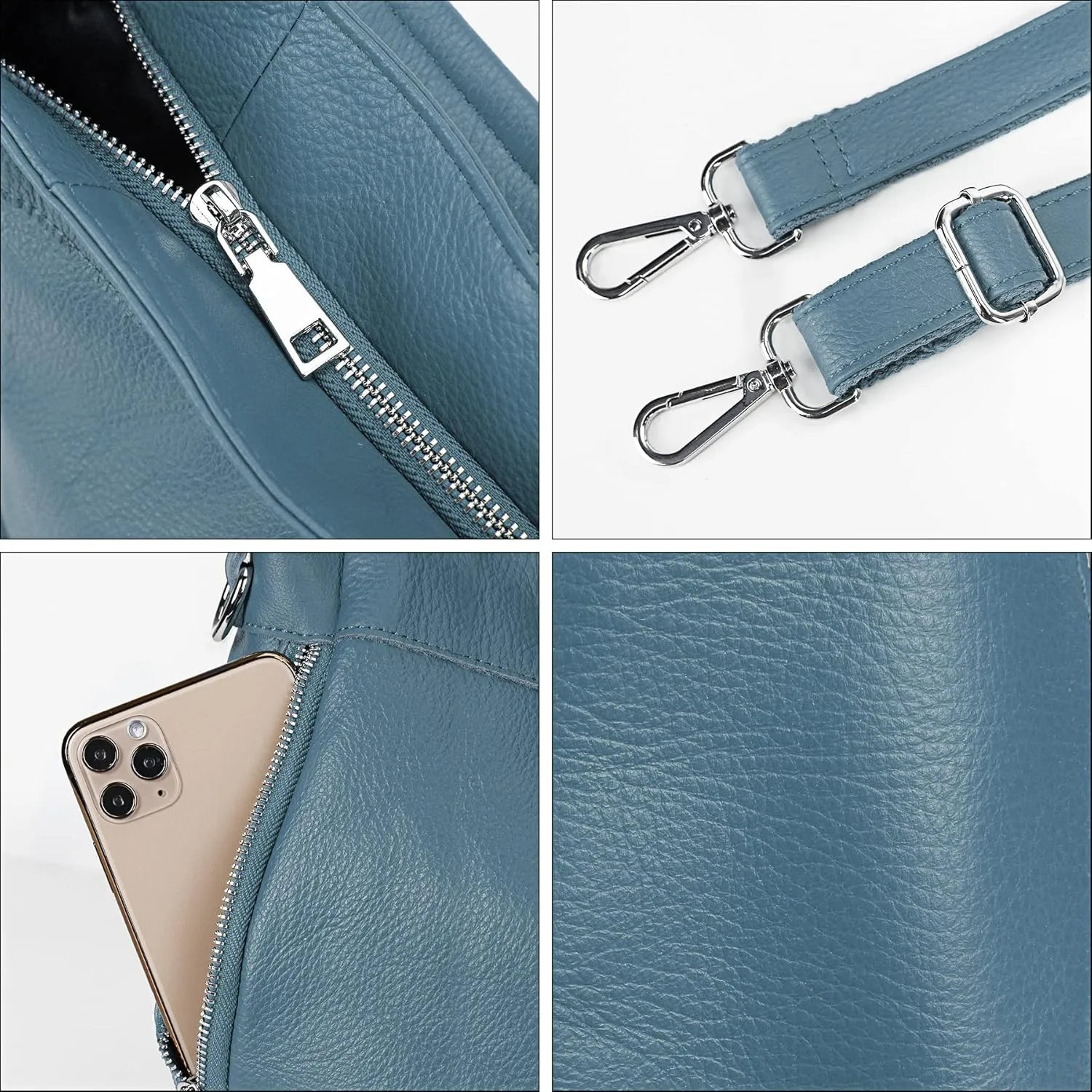 YALUXE Genuine Leather Shoulder Bags Stylish Hobo Handbags Purses Crossbody Bags for Women