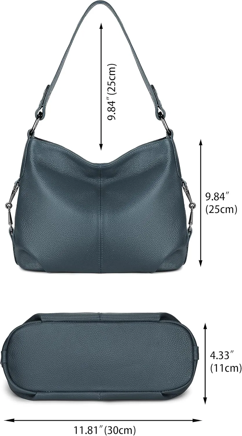 YALUXE Genuine Leather Shoulder Bags Stylish Hobo Handbags Purses Crossbody Bags for Women