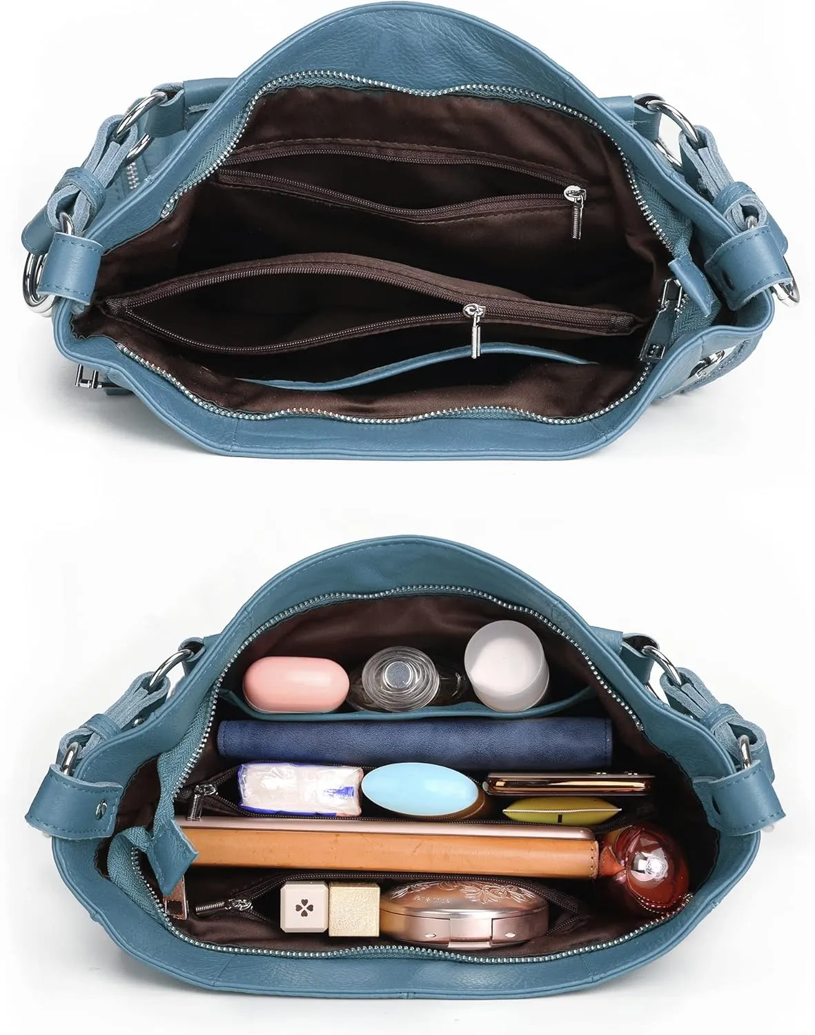 YALUXE Genuine Leather Shoulder Bags Stylish Hobo Handbags Purses Crossbody Bags for Women