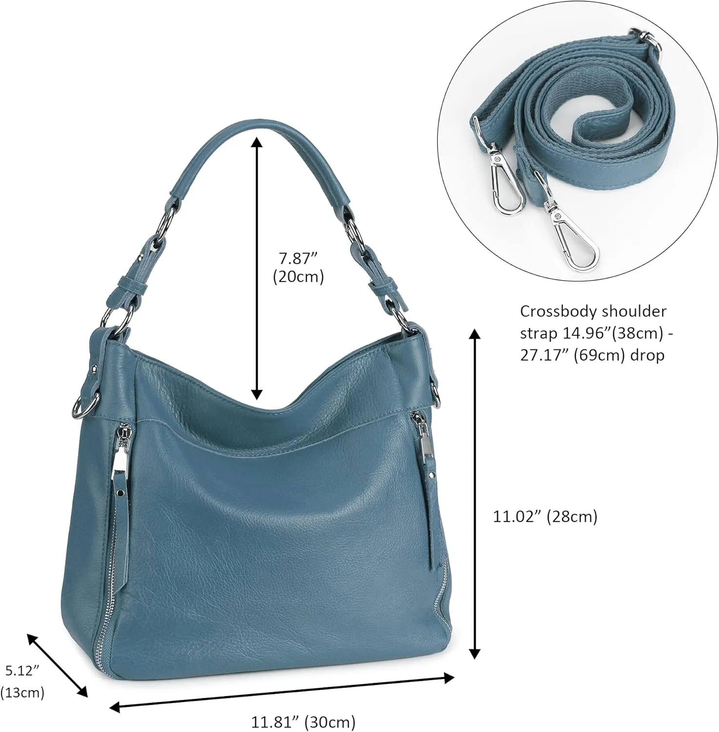 YALUXE Genuine Leather Shoulder Bags Stylish Hobo Handbags Purses Crossbody Bags for Women