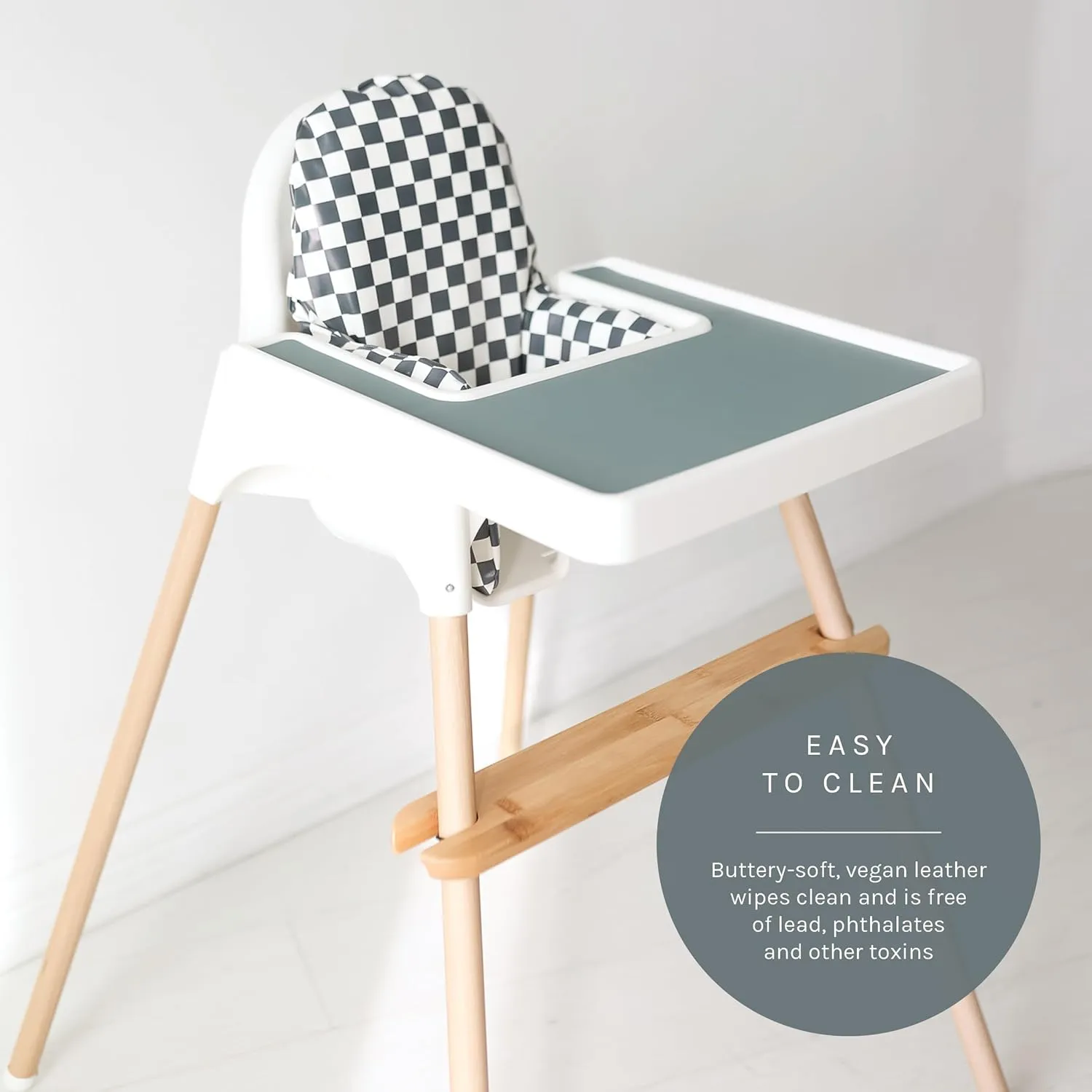 Yeah Baby Goods Wipeable IKEA Antilop Highchair Cushion Cover (Classic Check) - Soft, Waterproof Baby High Chair Cover