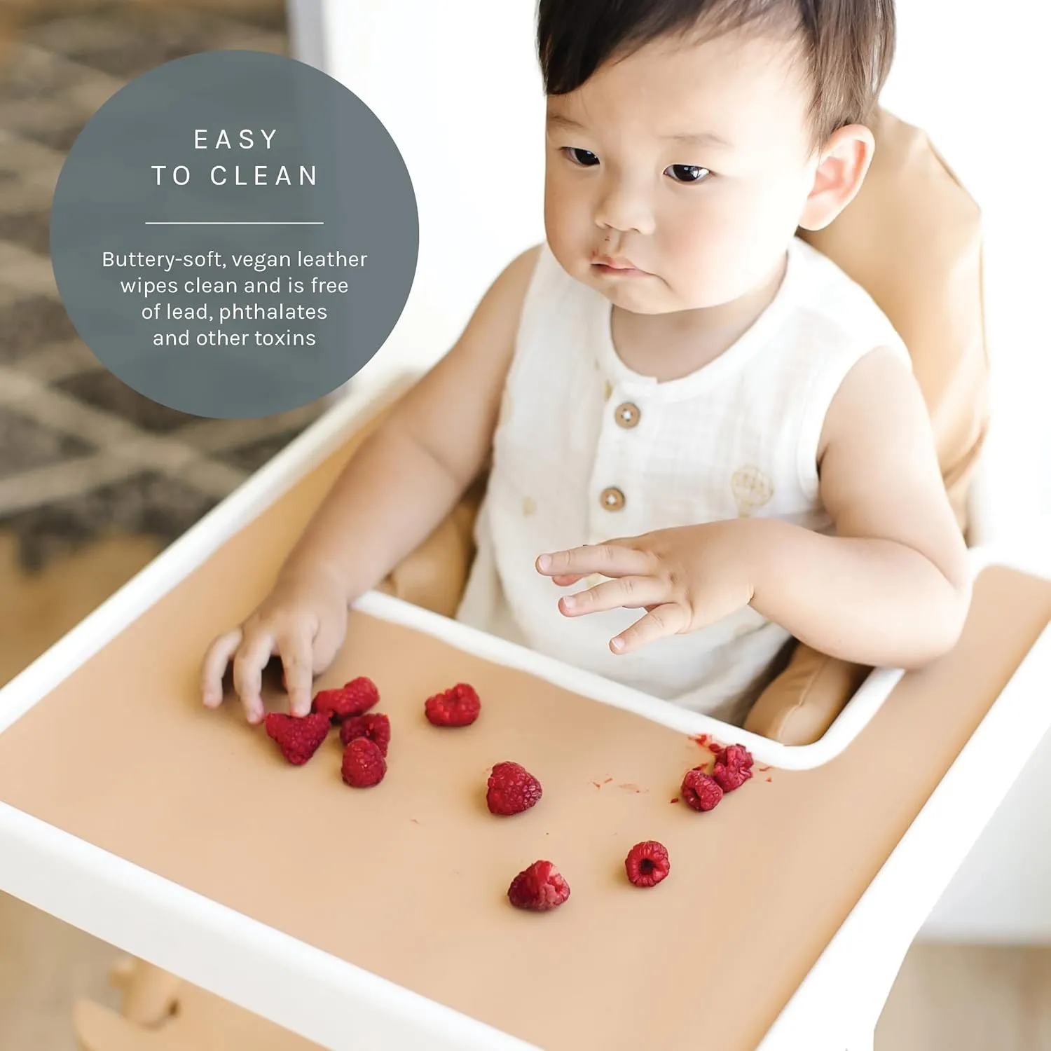 Yeah Baby Goods Wipeable IKEA Antilop Highchair Cushion Cover (Doe) - Soft, Waterproof Baby High Chair Cover