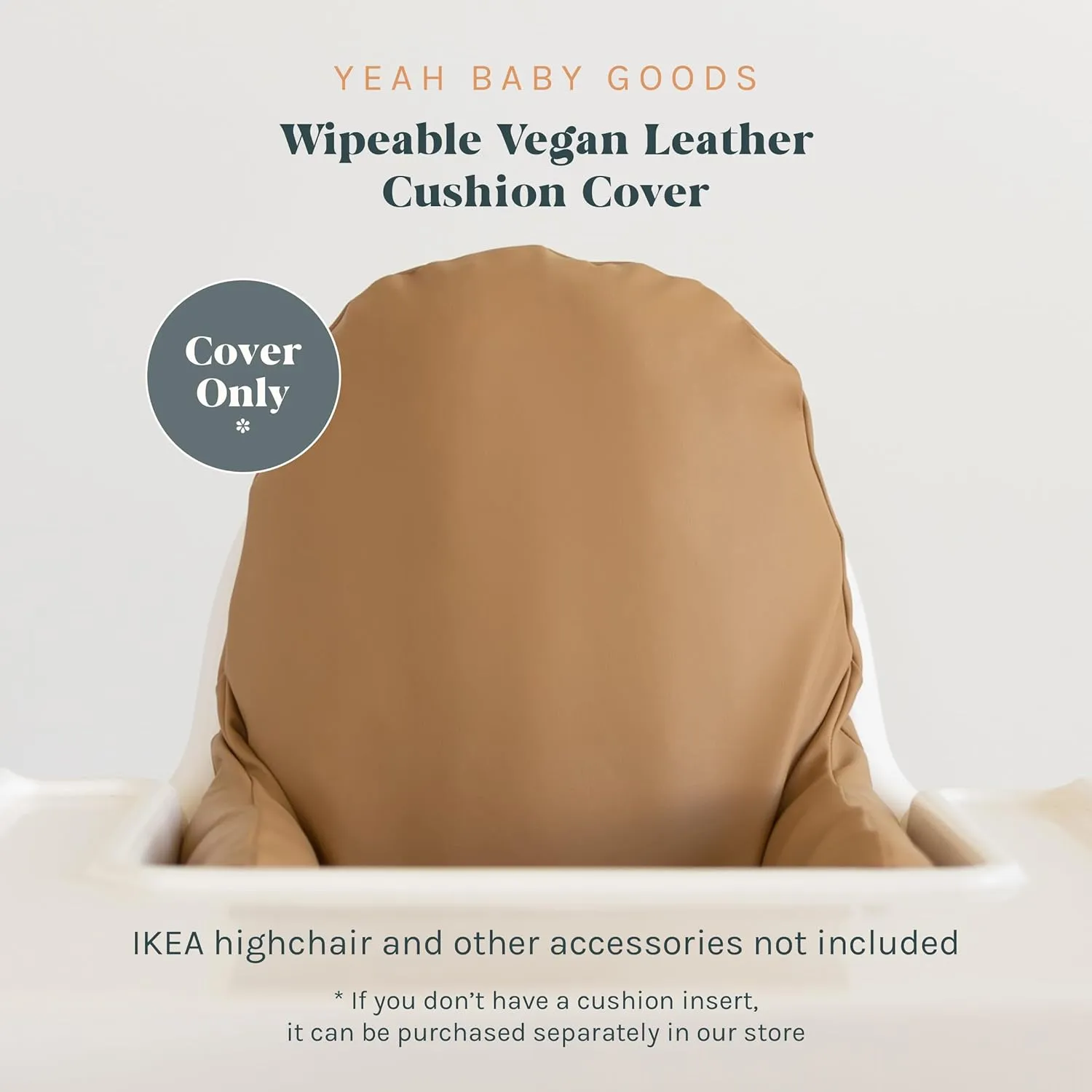 Yeah Baby Goods Wipeable IKEA Antilop Highchair Cushion Cover (Doe) - Soft, Waterproof Baby High Chair Cover