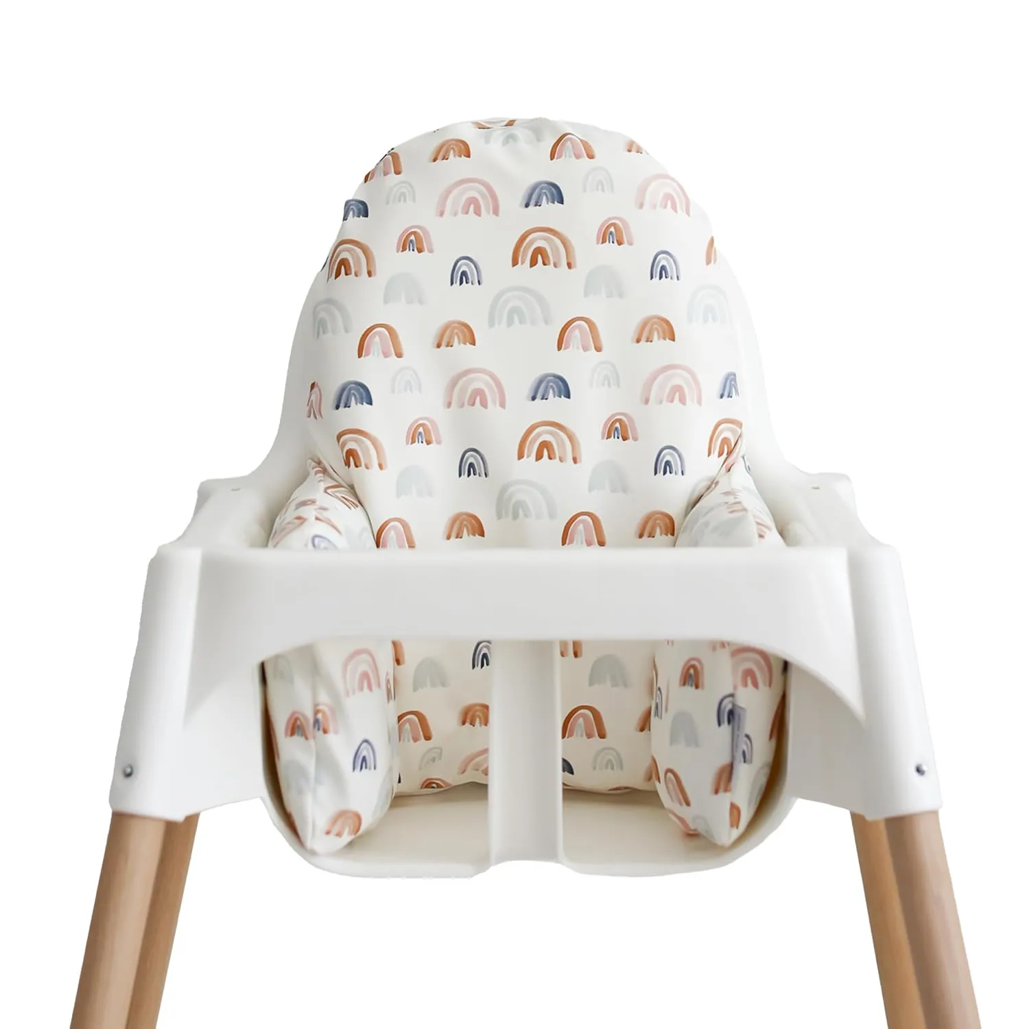 Yeah Baby Goods Wipeable IKEA Antilop Highchair Cushion Cover (Earthone Rainbows) - Soft, Waterproof Baby High Chair Cover
