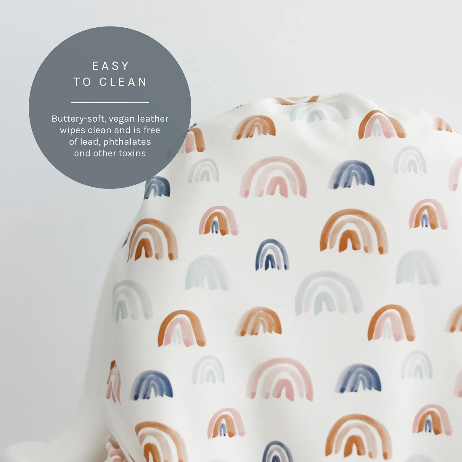 Yeah Baby Goods Wipeable IKEA Antilop Highchair Cushion Cover (Earthone Rainbows) - Soft, Waterproof Baby High Chair Cover