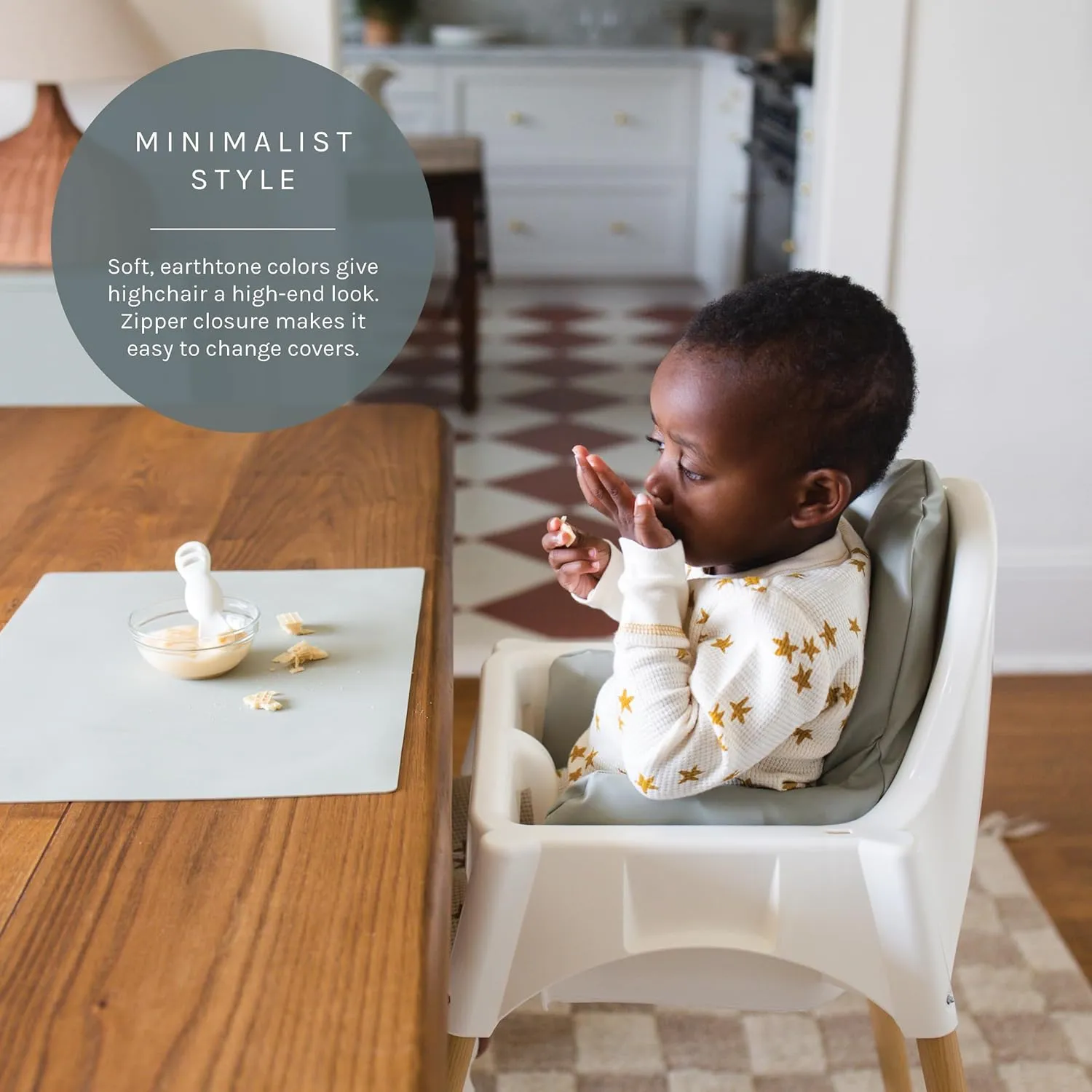 Yeah Baby Goods Wipeable IKEA Antilop Highchair Cushion Cover (sage) - Soft, Waterproof Baby High Chair Cover