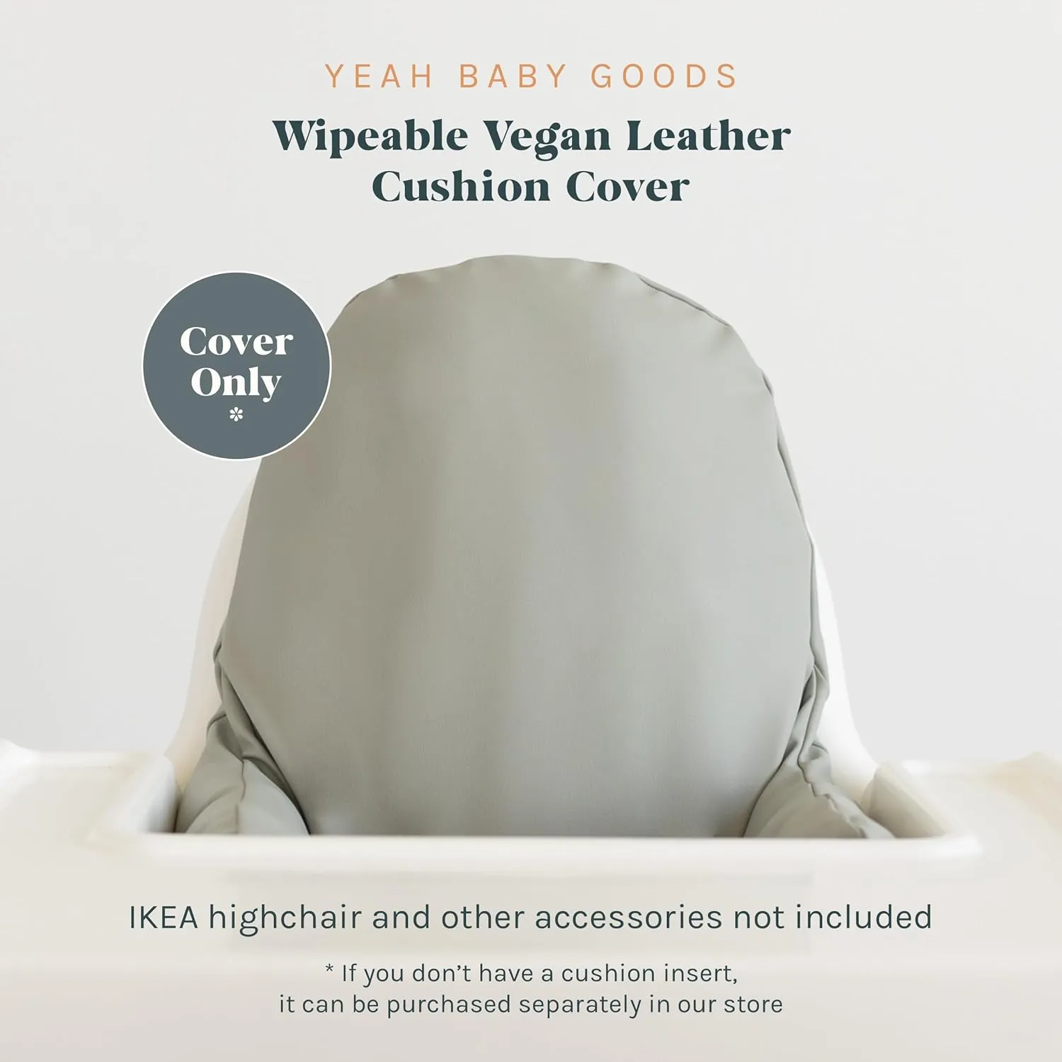 Yeah Baby Goods Wipeable IKEA Antilop Highchair Cushion Cover (sage) - Soft, Waterproof Baby High Chair Cover