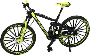 YEIBOBO ! Alloy Mini Downhill Mountain Bike Toy, Die-cast BMX Finger Bike Model for Collections (Black/Green)