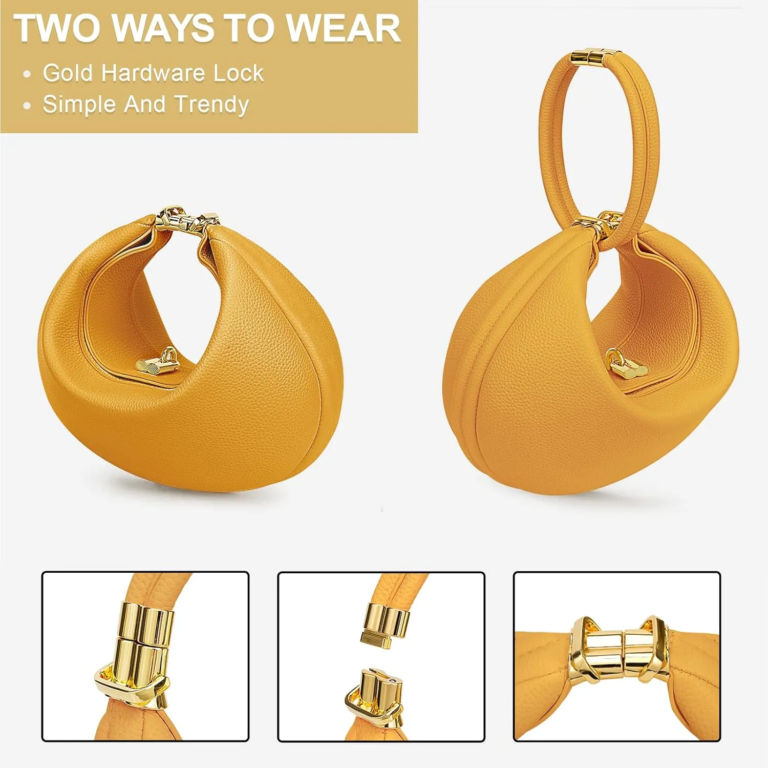 YFGBCX Small Shoulder Bag Crescent Shoulder Purse for Women 3 in 1 Crossbody Bag Trendy Hobo Bag Handbag Clutch Purse