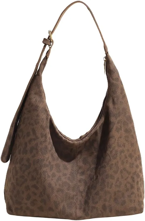 YFGBCX Tote Bag for Women, Leather Hobo Bag for Women with Zipper, Leopard Print Purse Adjustable Shoulder Strap