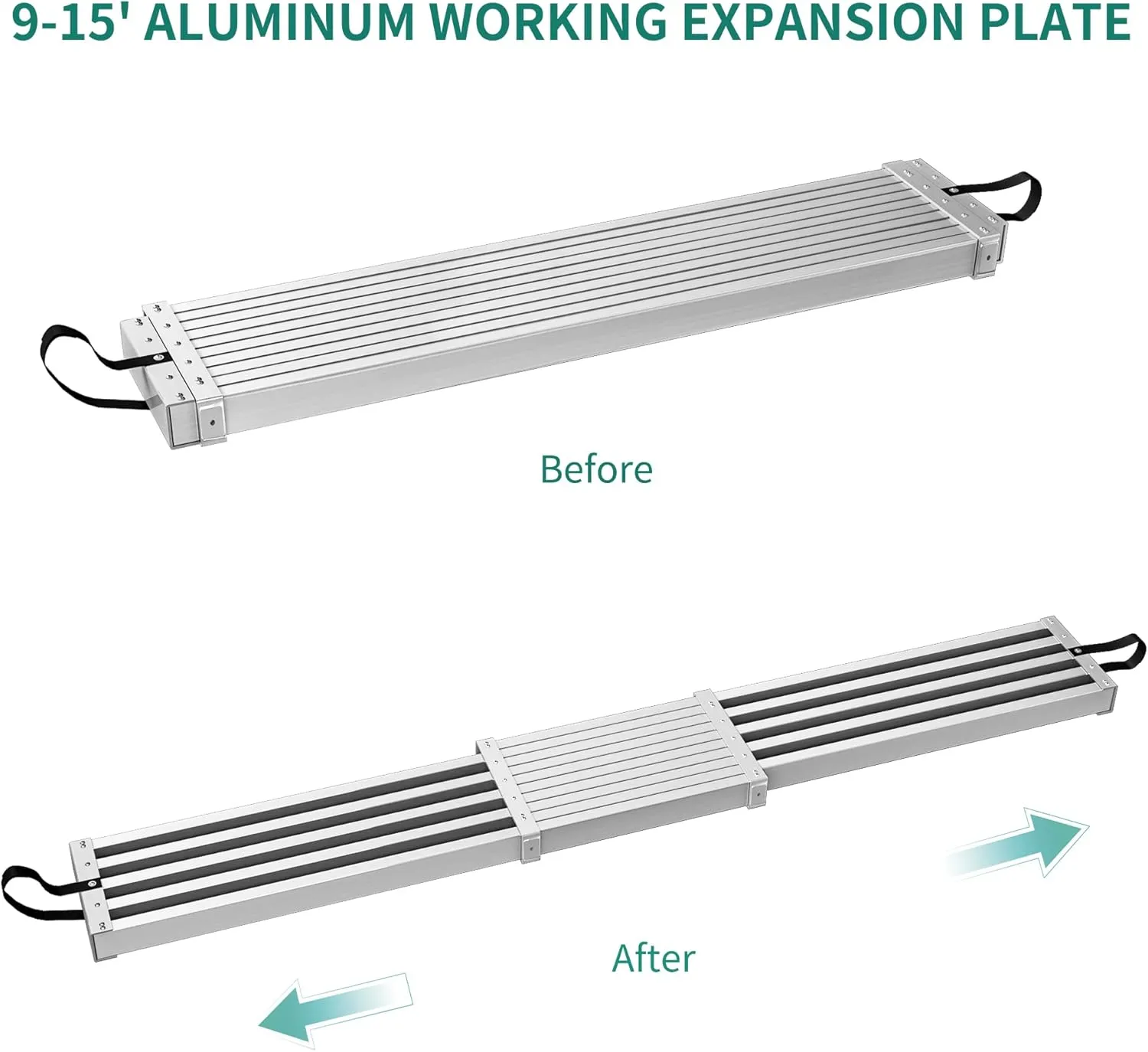 YITAHOME 9-15ft Telescoping Plan,Aluminum Extension Plank 440lbs Capacity, Aluminum Scaffolding Plank with Skid-Proof Platform Scaffold Ladder Accessory