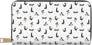 Yoga dogs funny Boston terrier Wallet Women, Leather Bifold Multi Card Wallet, Women's Wallets Long Purse