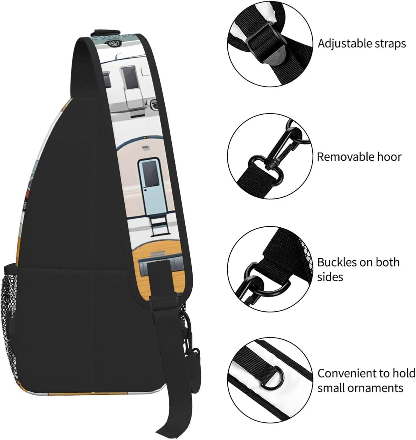 You Make Me Happy Trailer Print Cross Chest Bag Diagonally For Short-Distance Travel And Daily Use