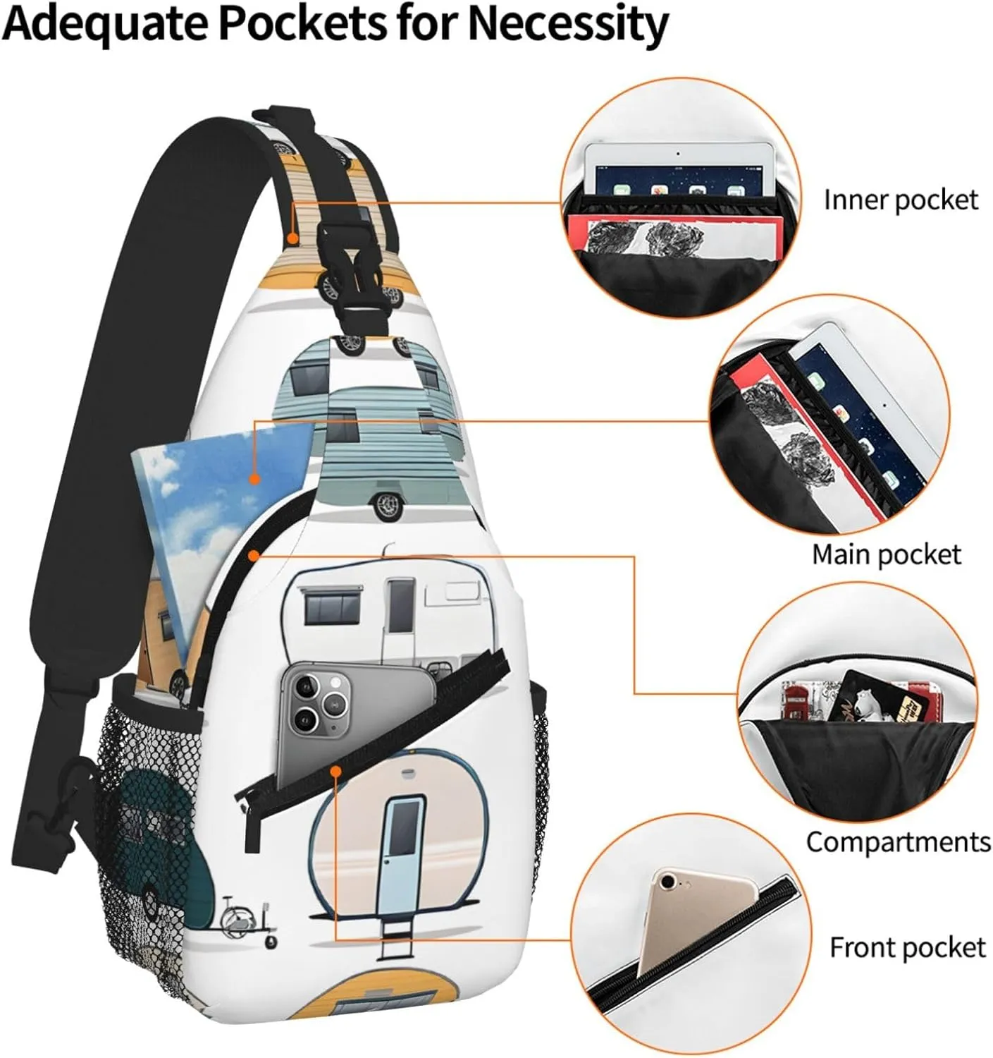 You Make Me Happy Trailer Print Cross Chest Bag Diagonally For Short-Distance Travel And Daily Use