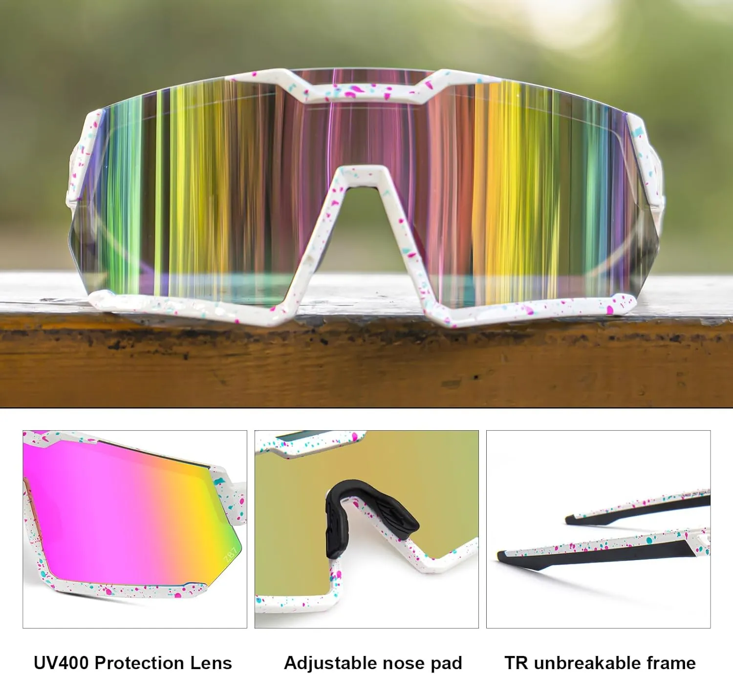 Z87 Sunglasses for Men Women Safety Sports Sunglasses for Running Cycling ANSI Z87 TR90 Frame UV400 Protection 8001