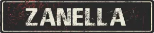 ZANELLA 4"x18" Black Grunge Style Rustic Vintage Look Novelty Aluminum Street Sign