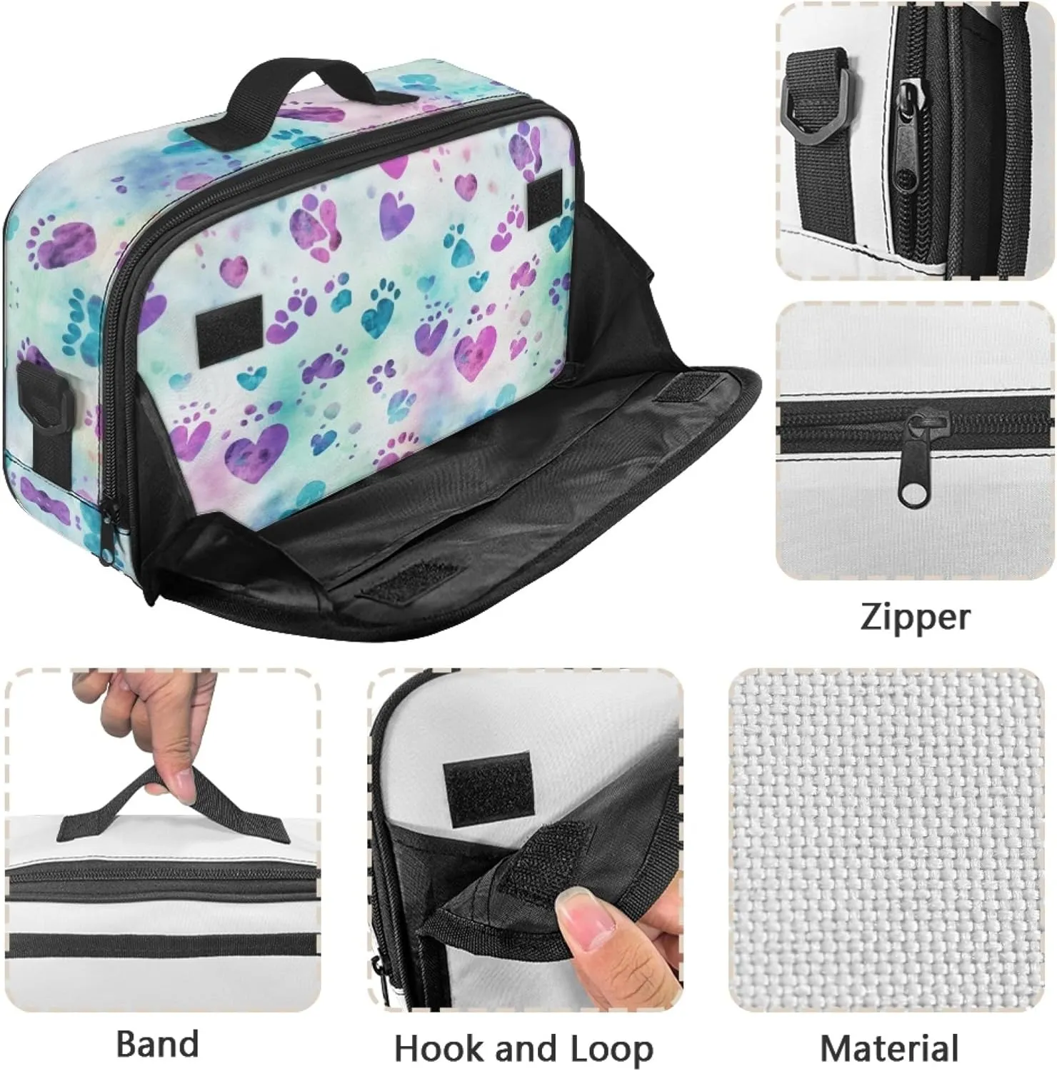 Zanxaintu Dog Paws Mini Stroller Diaper Bag Diaper Caddy with Adjustable Straps for Travel Detachable Hook Diaper Caddy Stroller Accessories Diaper Bag Accessories