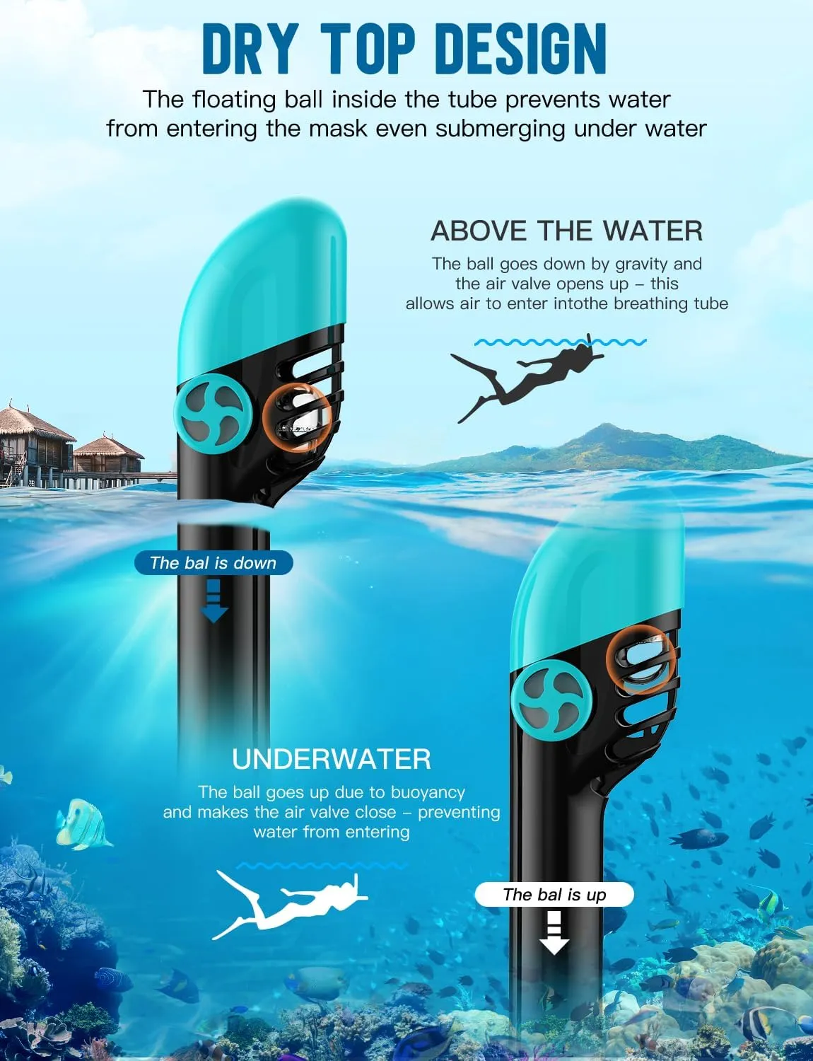 Zenoplige Full Face Snorkel Mask Adults,Dry-Top Snorkeling Gear with Camera Mount,Foldable 180-Degree Panoramic Scuba Mask for Snorkeling Diving Swimming Travel,Snorkel Mask Anti-Fog & Anti-Leak