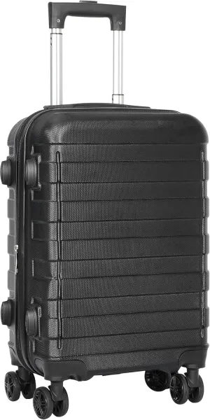 ZenStyle Hardside Expandable Luggage with Spinner Wheels, 21 Inch Carry On Luggage Airline Approved, Lightweight Travel Suitcase with Height Adjustable Handle (Black)