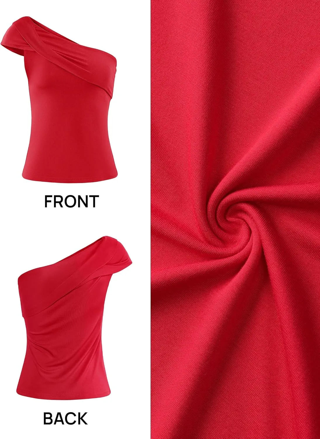 ZESICA Women's One Shoulder Tank Tops 2025 Summer Sleeveless Going Out T Shirts Knit Slim Fit Fashion Tee Top