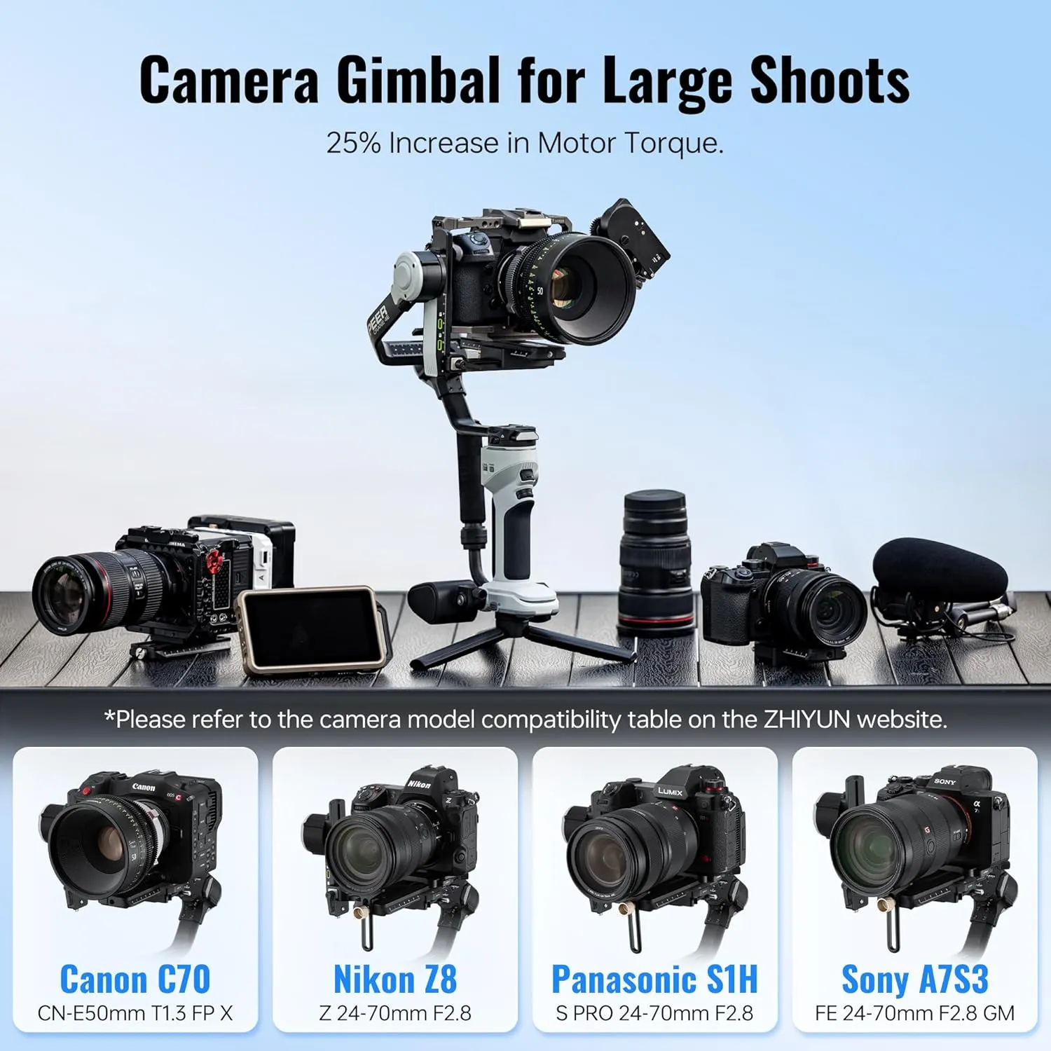 ZHIYUN Crane 4E [Official] Gimbal Stabilizer for Camera, Handheld 3 Axis DSLR Gimbal Stabilizer for Canon/Nikon/Sony with Tripod, Native Vertical Shooting, Video Recording, Specialty Expansion