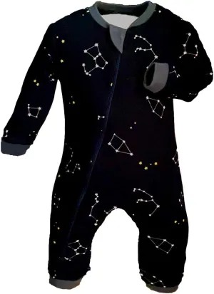 zippyjamz Organic Zipper Onesies Footless Sleeper Baby Pajamas with Inseam Zipper