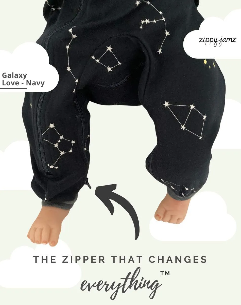 zippyjamz Organic Zipper Onesies Footless Sleeper Baby Pajamas with Inseam Zipper