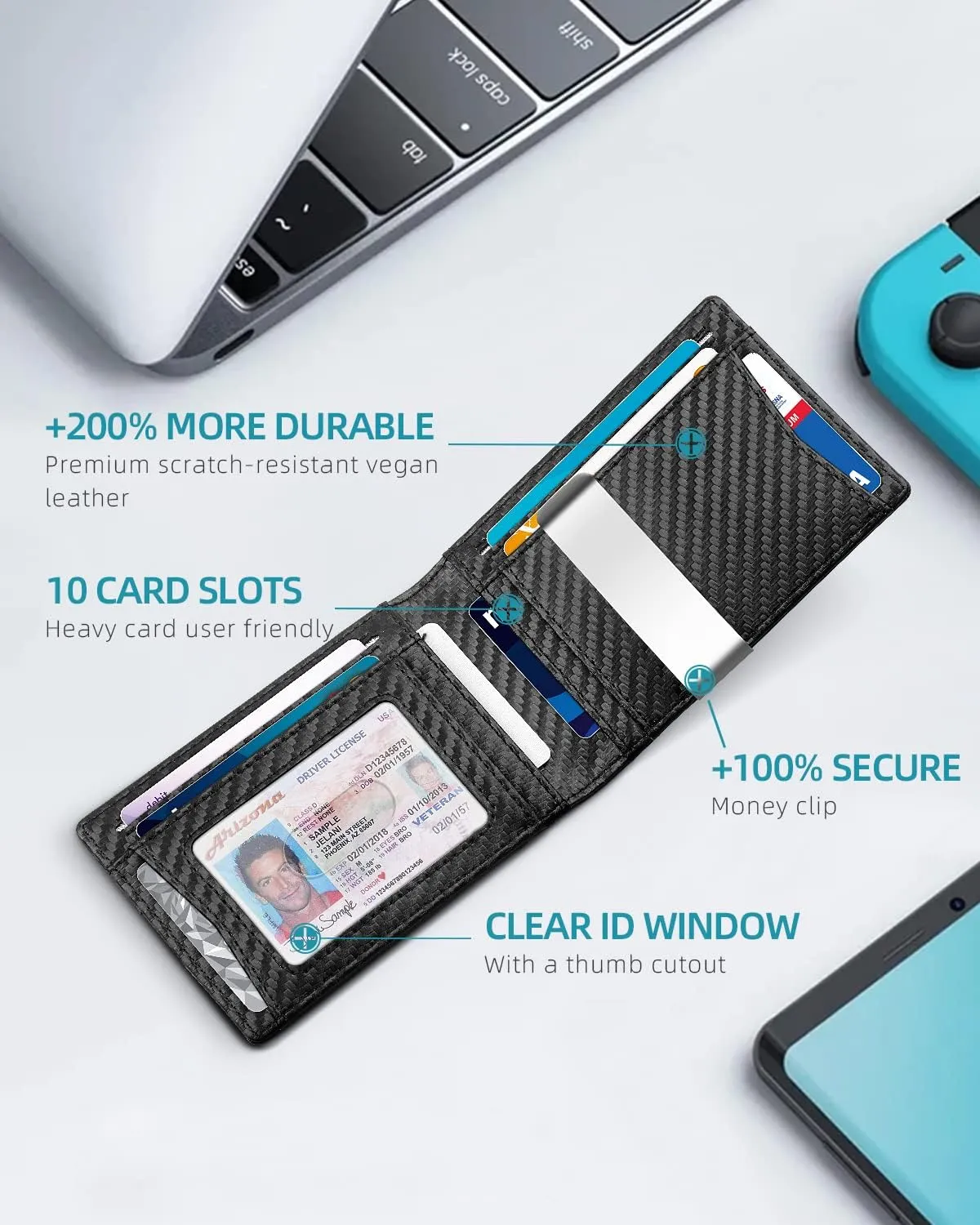 Zitahli Men's Wallets Airtag Holder Slim Rfid Leather with Gift Box
