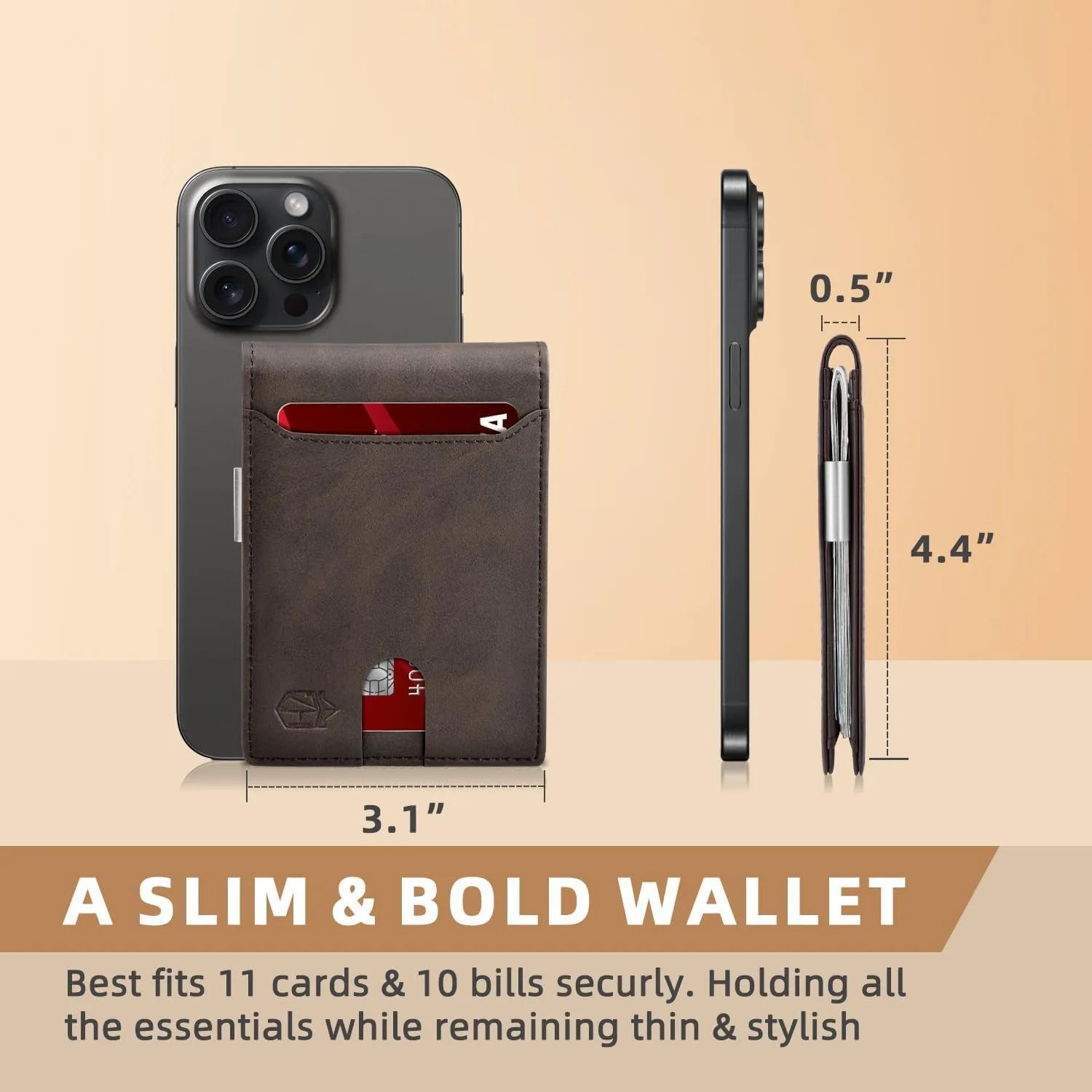 Zitahli Slim Wallets for Men - Leather Money Clip Mens Wallet - RFID Blocking Front Pocket Bifold Wallet - Minimalist Credit Card Holder with Gift Box