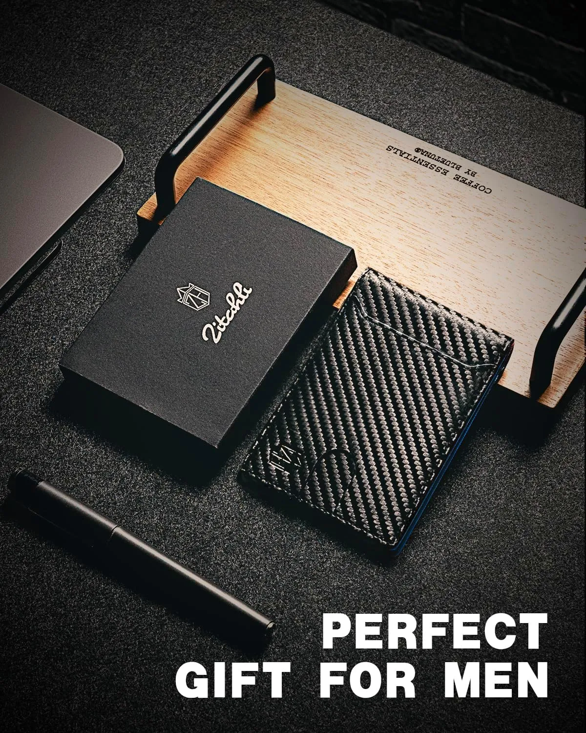 Zitahli Slim Wallets for Men - Leather Money Clip Mens Wallet - RFID Blocking Front Pocket Bifold Wallet - Minimalist Credit Card Holder with Gift Box