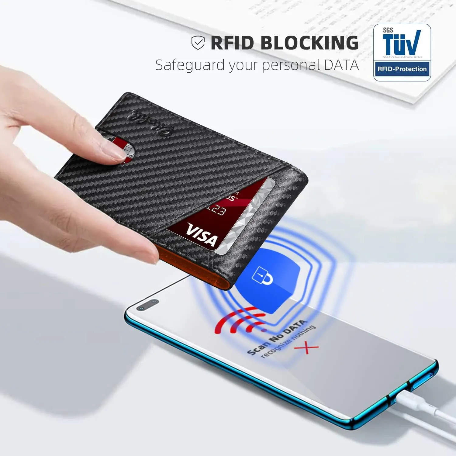 Zitahli Wallet for Men - with Money Clip Slim Leather Slots Credit Card Holder RFID Blocking Bifold Minimalist Wallets with Gift Box