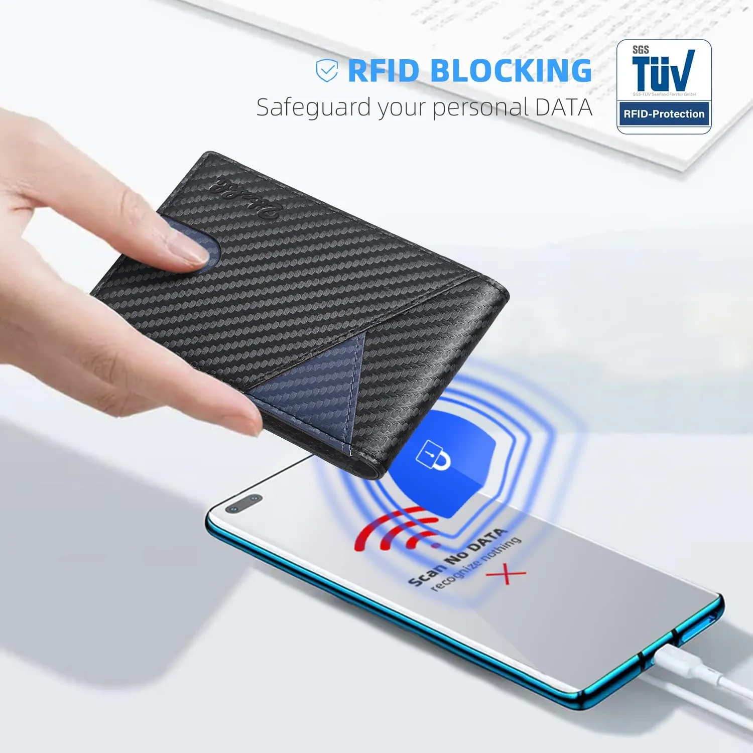 Zitahli Wallet for Men - with Money Clip Slim Leather Slots Credit Card Holder RFID Blocking Bifold Minimalist Wallets with Gift Box