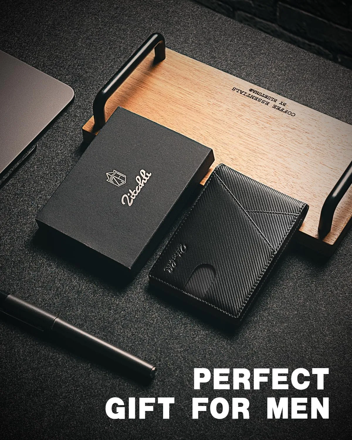Zitahli Wallet for Men - with Money Clip Slim Leather Slots Credit Card Holder RFID Blocking Bifold Minimalist Wallets with Gift Box