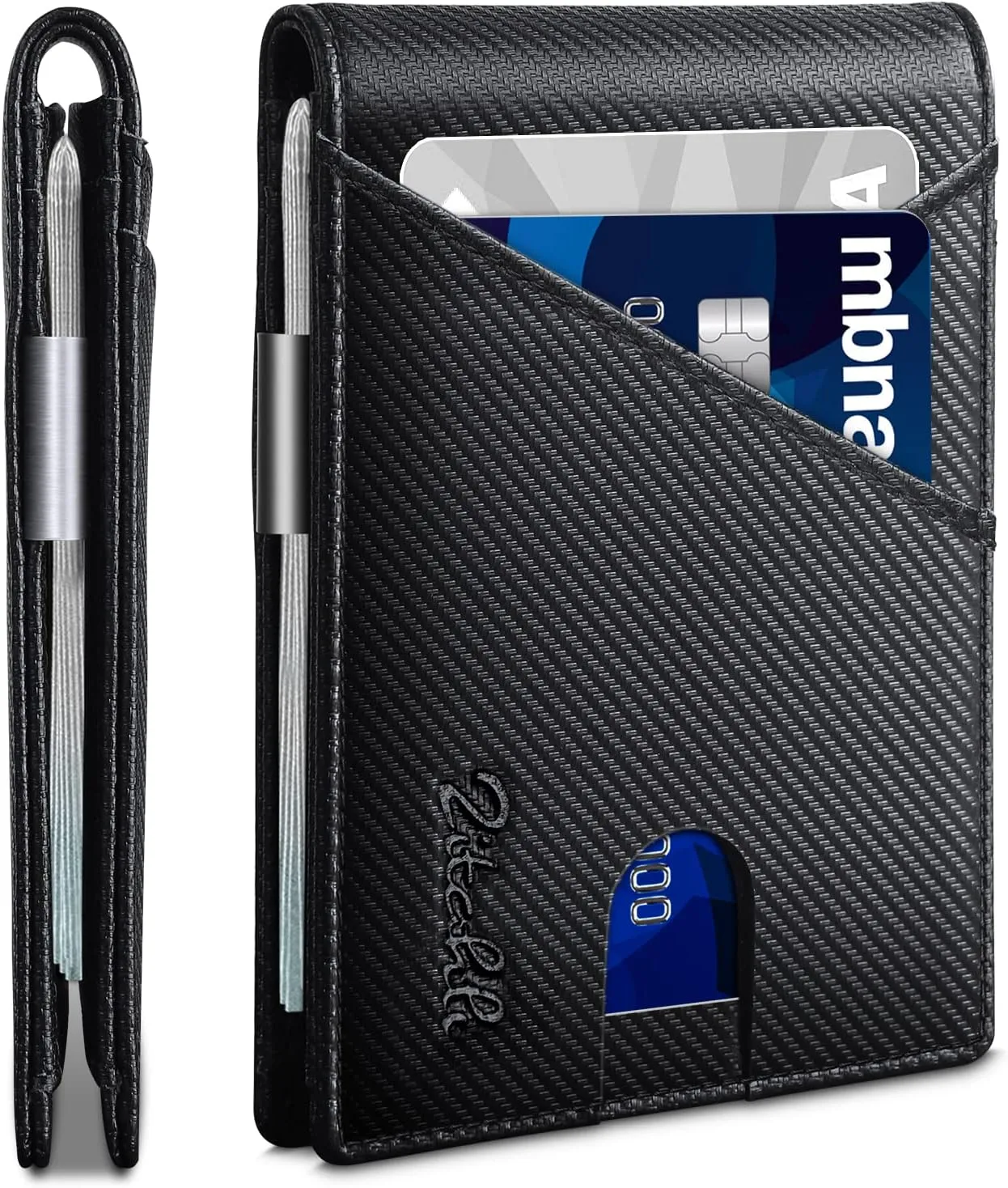 Zitahli Wallet for Men - with Money Clip Slim Leather Slots Credit Card Holder RFID Blocking Bifold Minimalist Wallets with Gift Box