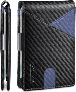 Zitahli Wallet for Men - with Money Clip Slim Leather Slots Credit Card Holder RFID Blocking Bifold Minimalist Wallets with Gift Box